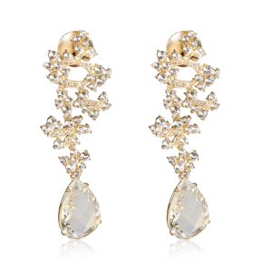 White Topaz Diamond Drop Earrings in 18KT Yellow Gold 037 CTW Louis Vuitton Taiga Reporter PM Shoulder Bag Epicea