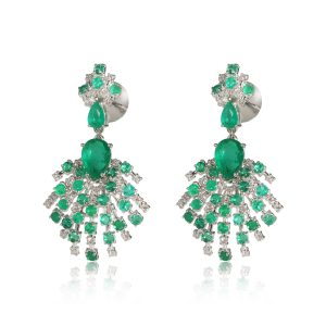 Diamond and Emerald Starburst Earrings in 18Kt White Gold 081 CTW Louis Vuitton Papillon 30 Old Monogram Handbag Monogram Canvas