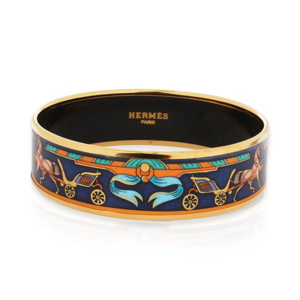 Hermès Gold Plated Wide Enamel Bangle Hermès Gold Plated Wide Enamel Bangle