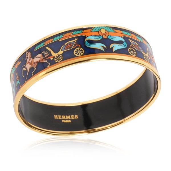 107343 pv 2323f17a 7d7d 460d b7e6 e909aff5d4b8 Hermès Gold Plated Wide Enamel Bangle