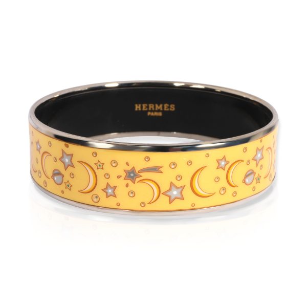 Hermès Palladium Plated Wide Enamel Bangle Hermès Palladium Plated Wide Enamel Bangle