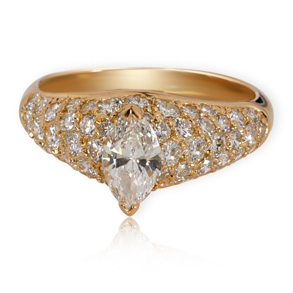 Rings Cartier Pave Marquise Diamond Engagement Ring in 18K Yellow Gold 19 CTW