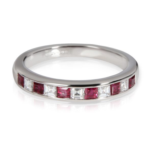 Tiffany Co Tiffany Co Channel Set Ruby Diamond Band in Platinum 025 CTW