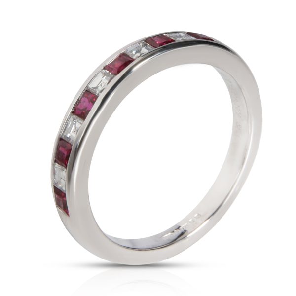 Tiffany Co Channel Set Ruby Diamond Band in Platinum 025 CTW Tiffany Co Channel Set Ruby Diamond Band in Platinum 025 CTW