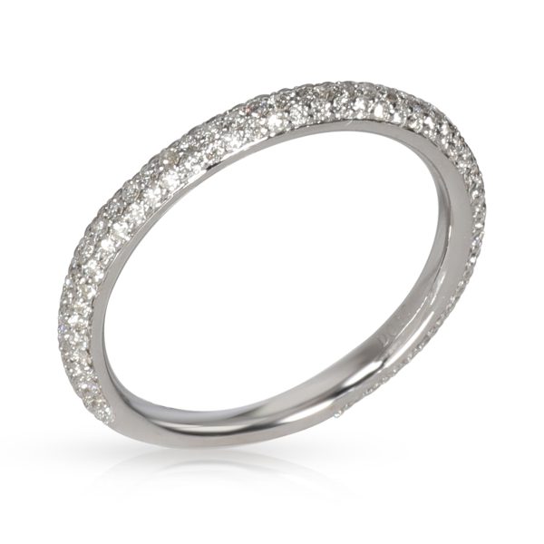 Pave Diamond Wedding Band in 18K White Gold 060 CTW Pave Diamond Wedding Band in 18K White Gold 060 CTW