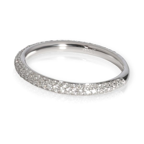 White Gold Band Pave Diamond Wedding Band in 18K White Gold 060 CTW