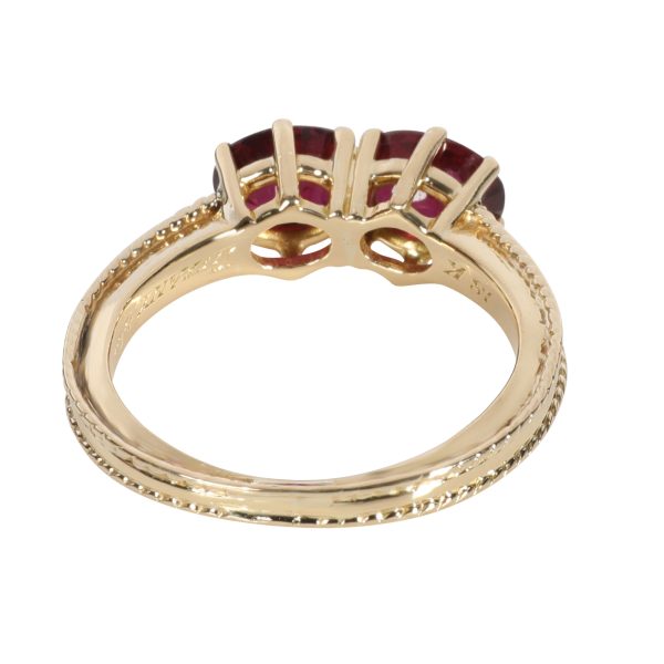 107806 bv Tiffany Co Vintage Double Ruby Ring in 18K Yellow Gold