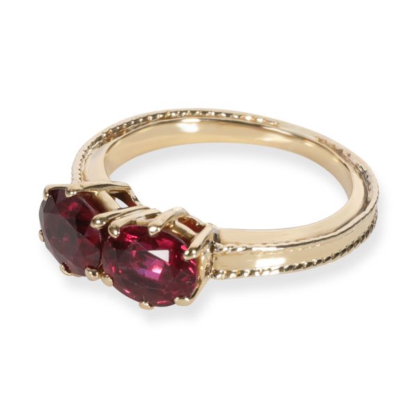 107806 sv Tiffany Co Vintage Double Ruby Ring in 18K Yellow Gold