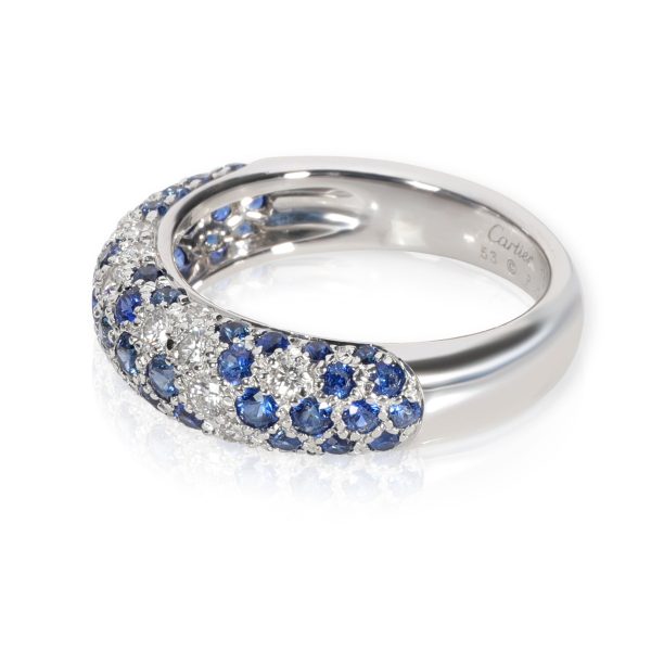 Cartier Cartier Mimi Sapphire Diamond Pave Dome Ring in 18K White Gold