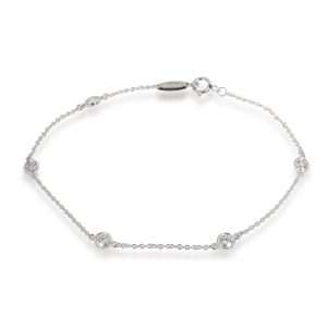 Tiffany Co Elsa Peretti Diamonds by the Yard Bracelet in Platinum 040 CTW Hermes Etoupe Epsom Kelly Long Wallet PHW