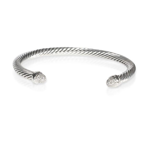 David Yurman Cable Diamond Bangle in Sterling Silver 010 CTW David Yurman Cable Diamond Bangle in Sterling Silver 010 CTW