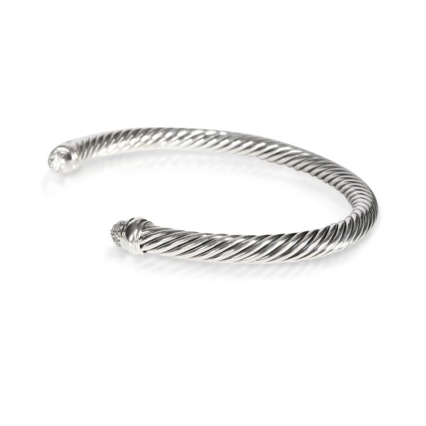 107919 sv David Yurman Cable Diamond Bangle in Sterling Silver 010 CTW