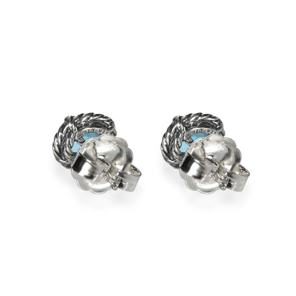 107920 bv David Yurman Chatelaine Blue Topaz Earrings in Sterling Silver