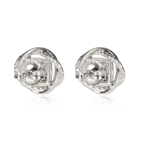 107932 bv David Yurman Infinity Crossover Diamond Earring in Sterling Silver 031 CTW