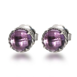 David Yurman Chatelaine Amethyst Earrings in Sterling Silver Purple Bottega Veneta Accessories Card Case Leather Black