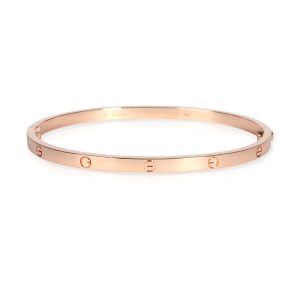 Cartier Love Bracelet in 18K Rose Gold SM Tiffany Co Swan Diamond Ring in Sterling Silver 010 CTW