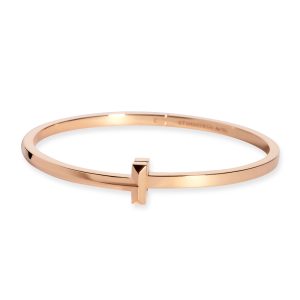 Tiffany Co T1 Hinged Bangle in 18KT Rose Gold Christian Dior Fittings Leather Mini Shoulder Bag Black