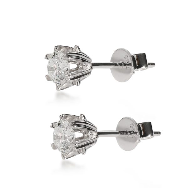 107965 sv GIA Certified Diamond Stud Earring in 18K White Gold F VS2 082 CTW