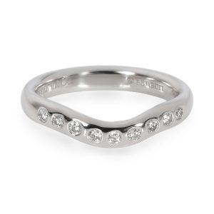 Tiffany Co Elsa Peretti Wave Diamond Wedding Band in Platinum 006 CTW Cart