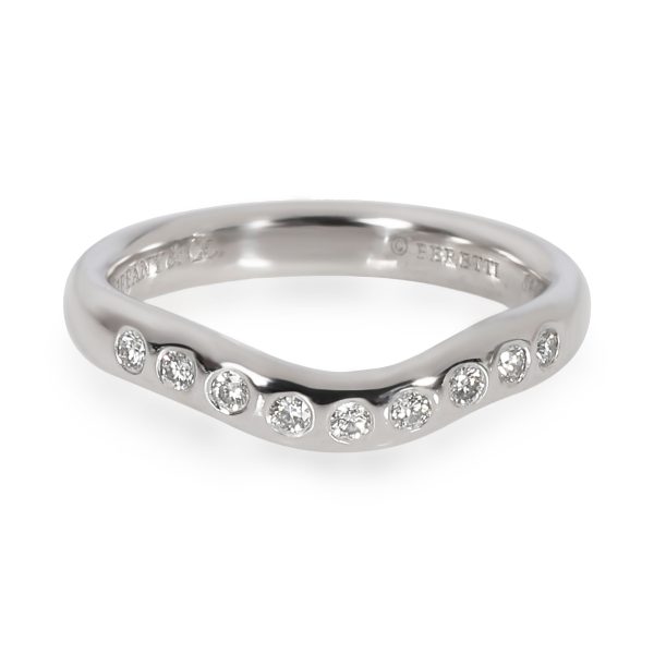 Tiffany Co Elsa Peretti Wave Diamond Wedding Band in Platinum 006 CTW Tiffany Co Elsa Peretti Wave Diamond Wedding Band in Platinum 006 CTW