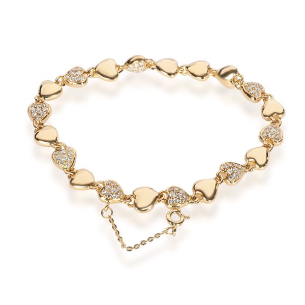 108076 bv 78de3847 7155 4784 bd7c 5f83e7c02bea Cartier Vintage Linked Hearts Diamond Bracelet in 18K Yellow Gold 100 CTW