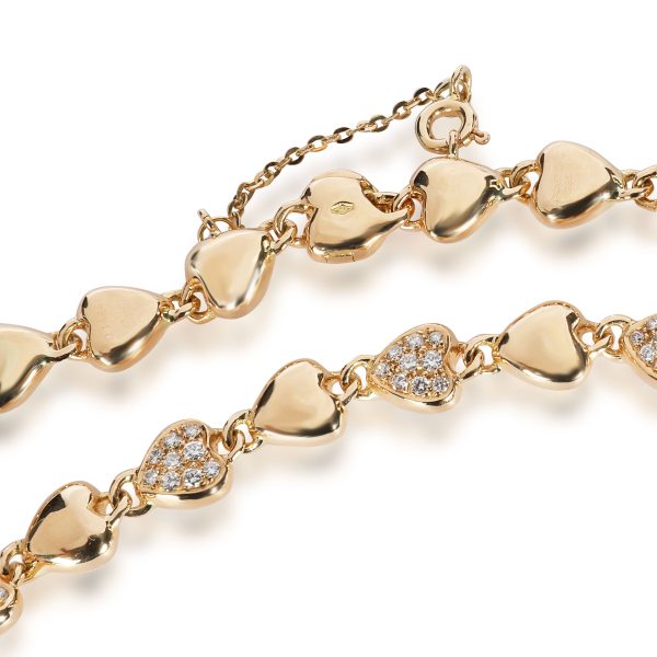 108076 clasp a6374902 a1a5 472e bf0c c50bb8a8b645 Cartier Vintage Linked Hearts Diamond Bracelet in 18K Yellow Gold 100 CTW