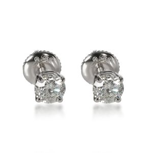 Round Cut Diamond Stud Earring in 14K White Gold 080 CTW Louis Vuitton LV Speedy Bandouliere 30 Denim 2way