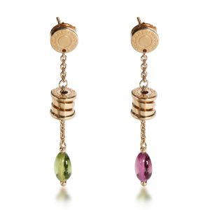 Bulgari Bzero1 Multi Colored Gemstone Earrings in 18K Yellow Gold Louis Vuitton Artsy MM Monogram Shoulder Bag Gold Color Metal Fittings