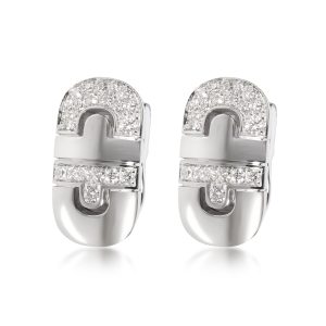 Bulgari Parentesi Diamond Earrings in 18K White Gold 075 CTW Chanel Vintage Leather Shoulder Bag Black