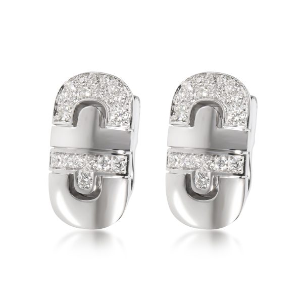 Bulgari Parentesi Diamond Earrings in 18K White Gold 075 CTW Bulgari Parentesi Diamond Earrings in 18K White Gold 075 CTW