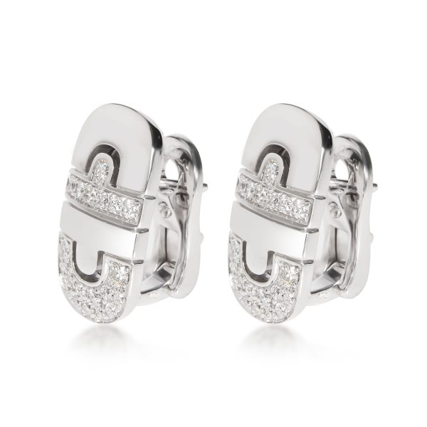 108130 sv Bulgari Parentesi Diamond Earrings in 18K White Gold 075 CTW