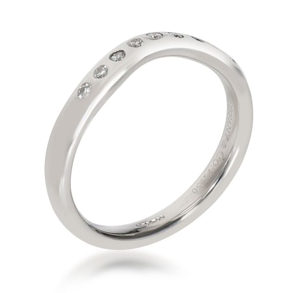 Tiffany Co Elsa Peretti Curved Diamond Wedding Band in Platinum 01 CTW Tiffany Co Elsa Peretti Curved Diamond Wedding Band in Platinum 01 CTW