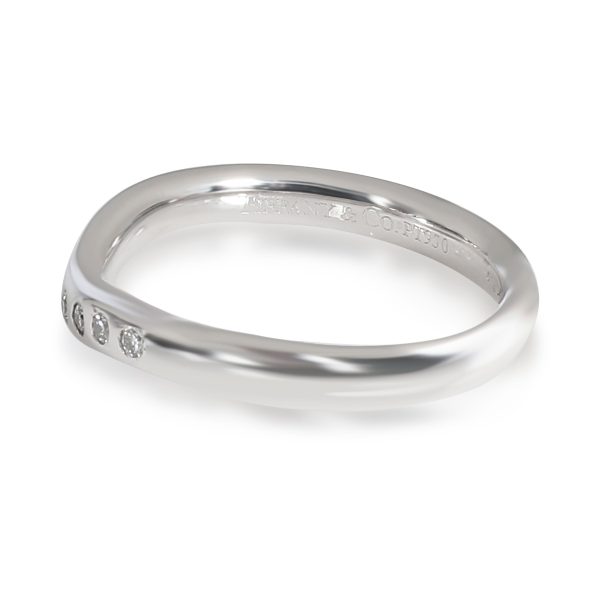 Platinum Wedding Band Tiffany Co Elsa Peretti Curved Diamond Wedding Band in Platinum 01 CTW