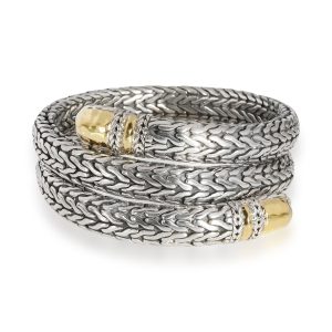 John Hardy Palu Coil Bracelet in 22K Yellow GoldSterling Silver Celine Luggage Nano Shopper Handbag Strap Canvas Beige