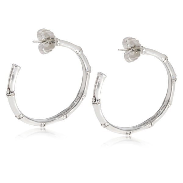 108337 sv John Hardy Bamboo Hoop Earring in Sterling Silver