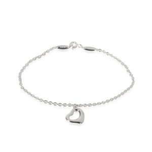 Tiffany Co Elsa Peretti Open Heart Tag Bracelet in Sterling Silver Cartier C De Cartier 65 mm Wide Diamond Ring in 18k White Gold 01 CTW