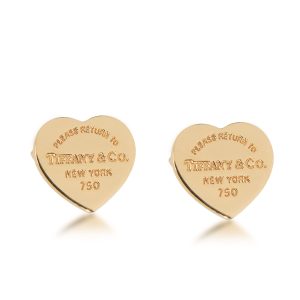 Tiffany Co Return to Tiffany Mini Heart Tag Earrings in 18K Yellow Gold Louis Vuitton Monogram Noe Shoulder Bag Brown