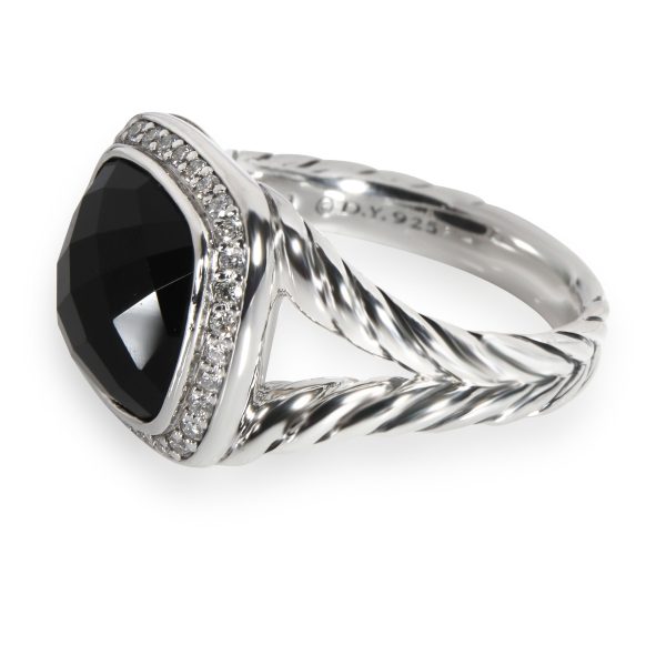 David Yurman David Yurman Albion Onyx Diamond Ring in Sterling Silver 033 CTW