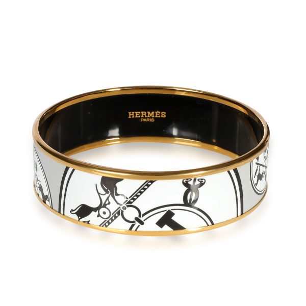 Hermes Wide Enamel Gold Plated Bangle Hermes Wide Enamel Gold Plated Bangle