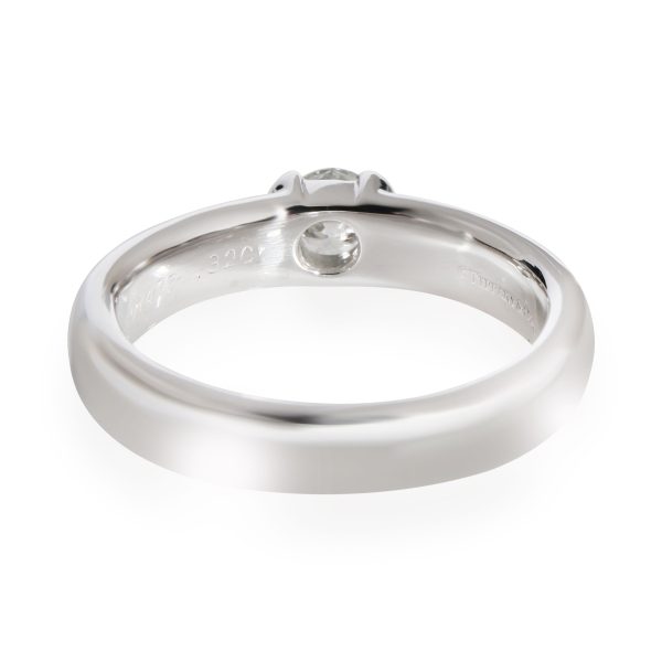 108475 bv Tiffany Co Bezel Diamond Solitaire Ring in Platinum 032 CTW