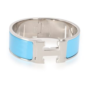 Hermès Blue Enamel Clic Clac H Bangle Hermès Blue Enamel Clic Clac H Bangle