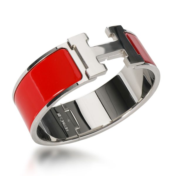 108550 pv b0c3c61b 0a78 4821 b328 42d13348d19c Hermès Red Enamel Clic Clac H Bangle