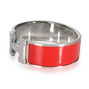 108550 sv 2bc64b75 f747 45e7 83c6 b0111bd06f9e Hermès Red Enamel Clic Clac H Bangle