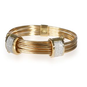 Links of London Diamond Multi Strand Wire Bracelet in 18K Yellow Gold 084 CTW Cart