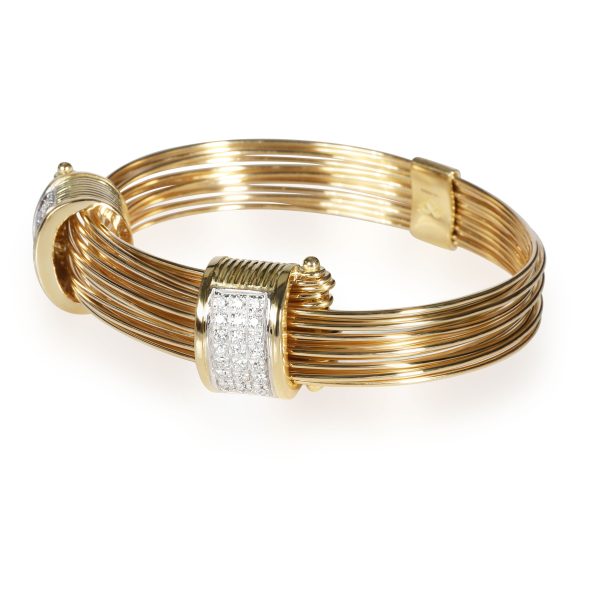 108566 sv e2f41fee 06cc 4215 bdf0 baa84439f09d Links of London Diamond Multi Strand Wire Bracelet in 18K Yellow Gold 084 CTW