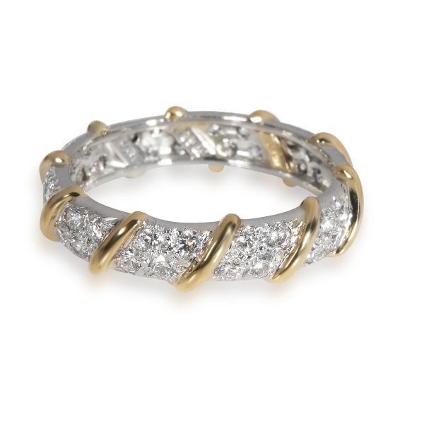 108583 bv 1546e62b f0b0 455b acc3 847bac985f4d Tiffany Co Two Row Diamond Band in 18K Yellow GoldPlatinum 120 CTW