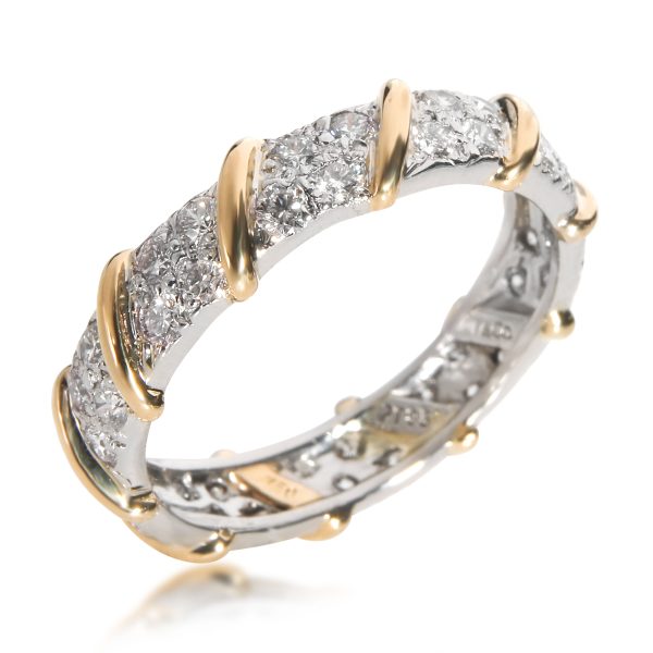 108583 pv 08c45761 e04f 4142 9ca8 65414ed8e21e Tiffany Co Two Row Diamond Band in 18K Yellow GoldPlatinum 120 CTW