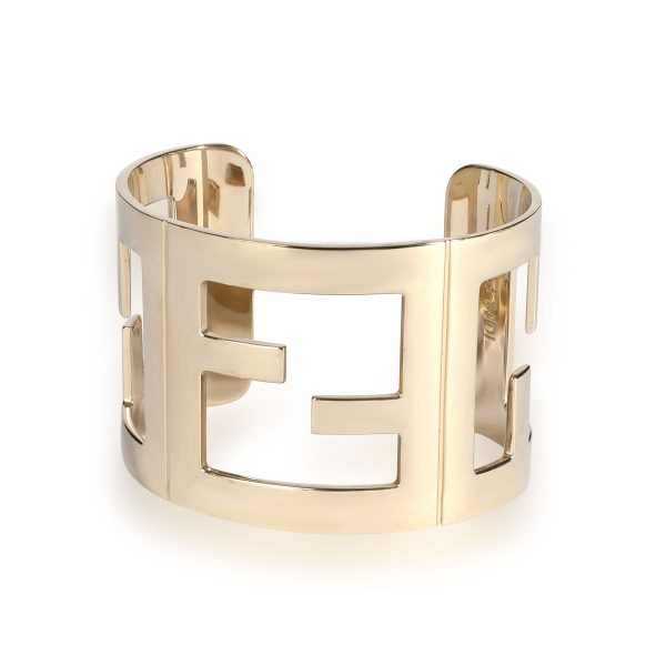 Fendi Logo Zucca Cutout Gold Tone Cuff Fendi Logo Zucca Cutout Gold Tone Cuff