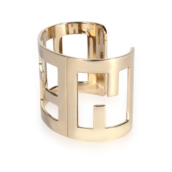 108644 sv Fendi Logo Zucca Cutout Gold Tone Cuff