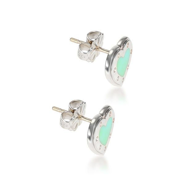 108728 sv Return to Tiffany Love Hearts Enamel Stud Earrings in Sterling Silver